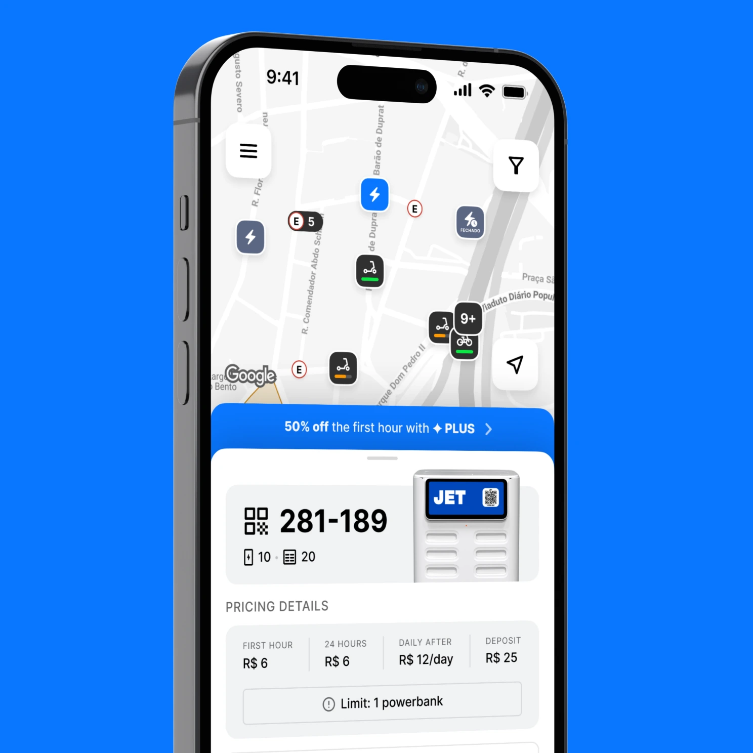 Powerbank station details screen
