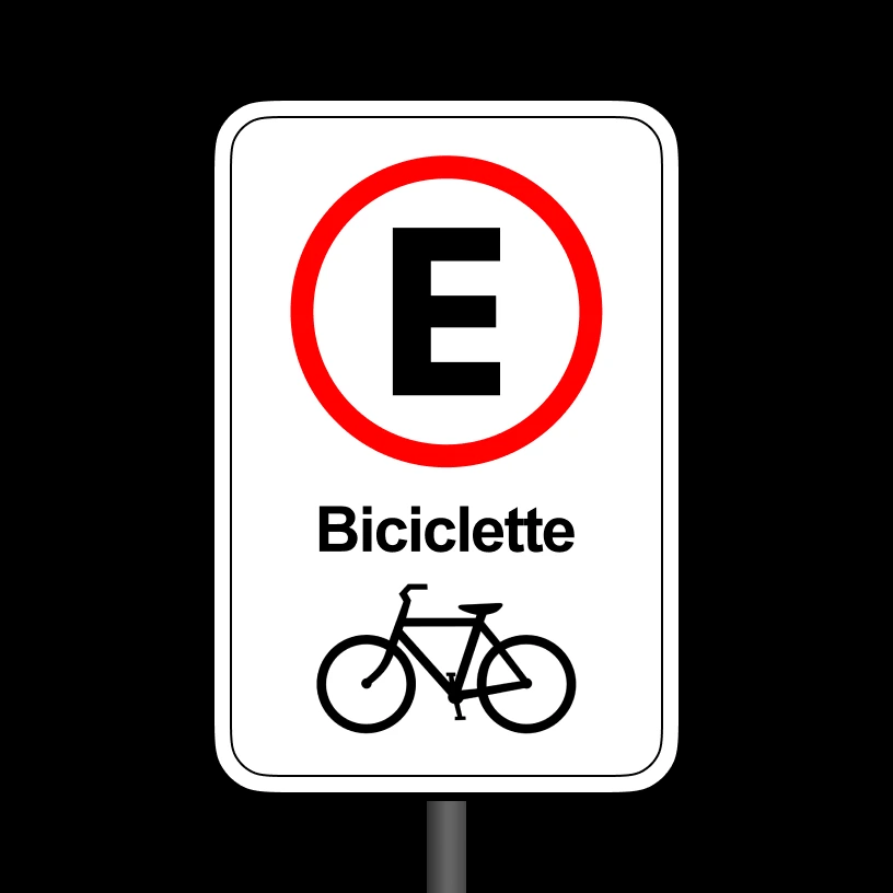 Brazilian bicycle parking road sign