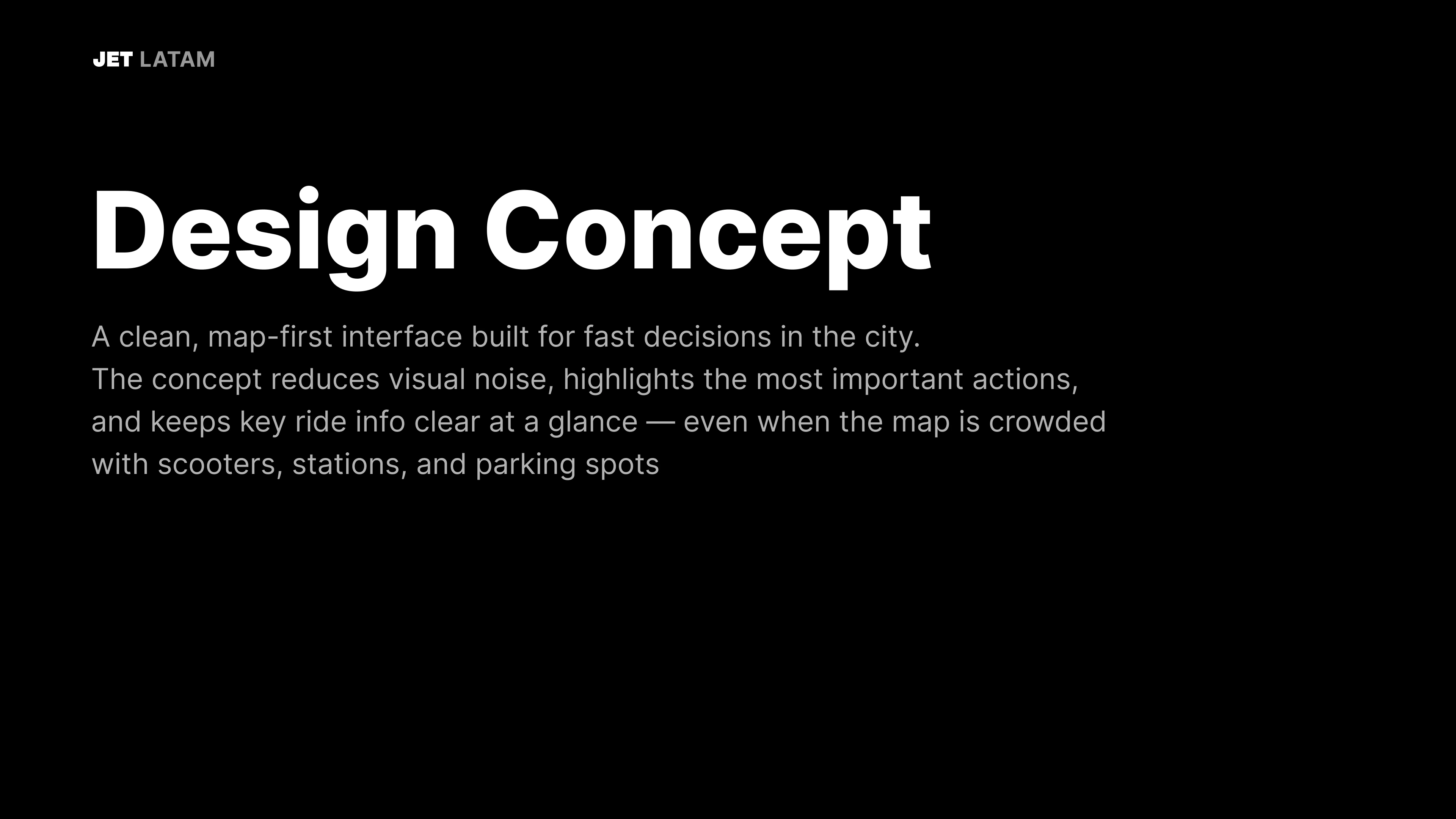 Design Concept: a clean, map-first interface built for fast decisions in the city